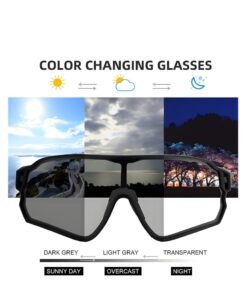 Lee Yon Cycling Glasses Photochromic Sunglasses Bike Sunglasses Clear Bicycle Glasses Riding Glasses for Men Cycling Sunglasses Sports Bike Glasses, Black - Image 3