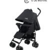 Moon Strek Lightweight Travel Stroller – Umbrella Fold, Multi-Recline, Storage Basket, Compact And Travel-Friendly, 0m+ to 18kg – Black