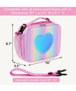 Sylqvxh Lunch Box for Kids Girls, Insulated Rainbow Tote Bag Leakproof Thermal Cooler Reusable Lunch Bag for School Office Outdoor - Image 4
