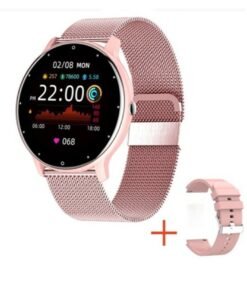 LIGE Bluetooth Smart Watch, Life Waterproof All In One Fitness Watch, Quick Charging Comfortable Smart Wrist Bracelet With Instant Notifications, (1pc, Pink, Steel Mesh Strap Plus Silicone Strap)