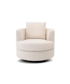 ROTAI Nest Swivel Chair with 2-Year Warranty | Modern Lounge Chair with Soft Fabric | 360° Swivel Base | D28 High-Density Foam | Spring Support | Pine Wood Frame | Living Room or Office Accent Chair