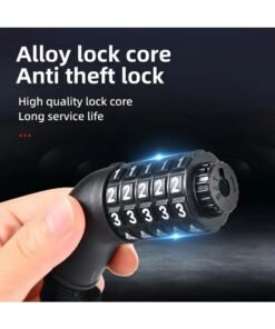 Iron Chain Bike Lock with 5-Digit Combination Password, Anti-Theft Unfinished Button Control Uncharged Security Lock for Mountain Bikes, Motorcycles, and Bicycle Accessories - Image 4