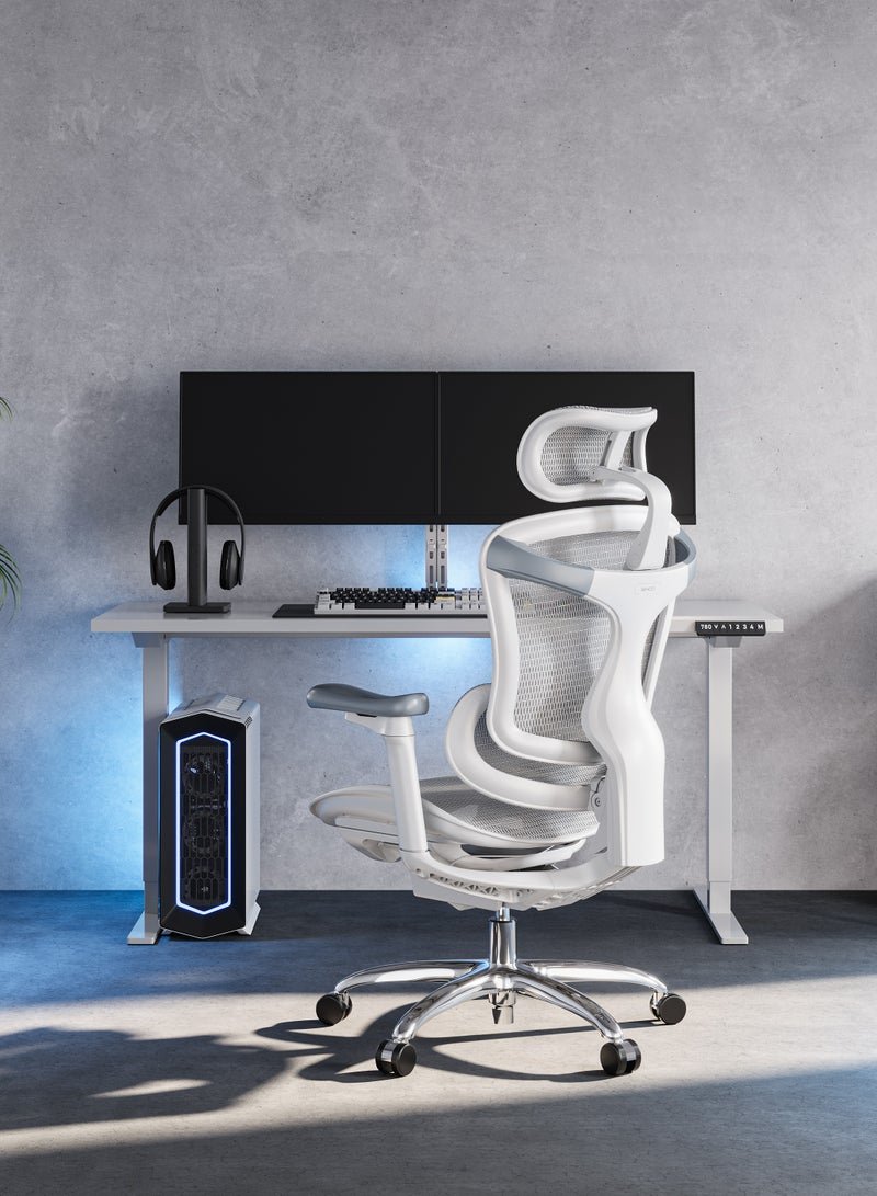 SIHOO Doro C100-B101 Ergonomic Gaming/Office Chair with Ultra Soft 3D Armrest, Dynamic Lumbar Support, Adjustable Backrest, Swivel, Light Grey
