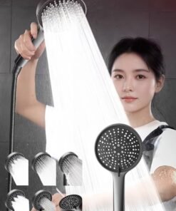 TAYYIB NOOR High Pressure Shower Head with 6 Spray Modes, 125mm Large Shower Head Panel - Built-in Shower Filter Effectively Removes Impurities, Rust, and Sand, Ideal for Skincare and Hair Care Bathroom Accessories. Advanced Shower Filtration Shower Filter for Pure Water Experience