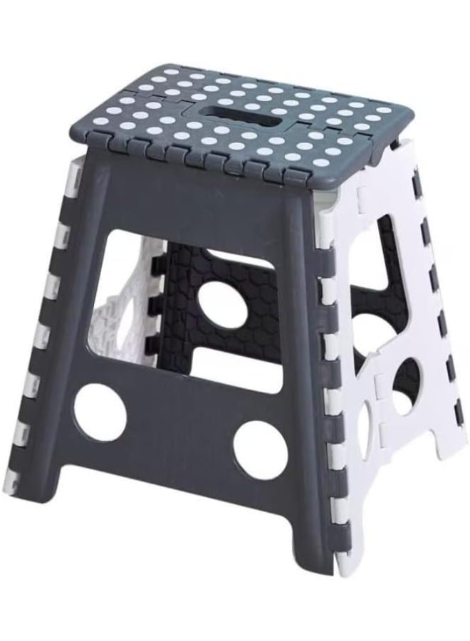 DEROVAN Folding Camping Stool & Step Stool – Lightweight Portable Travel Seat with Non-Slip Base, Ergonomic Carry Handle, Compact Foldable Stool for Kids & Adults, Outdoor Camping, Hiking, Fishing, Picnic, Home & Kitchen Use