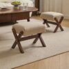 Footboard Bench Solid Wood Shoe Changing Stool Household Entrance Door Low Stool Shoe Changing Living Room Coffee Table Stool Sofa Stool  （size：32*26*27cm）
