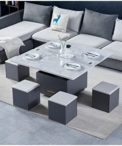 Multifunctional Adjustable Height Modern Dining Table Set Coffee Table Set