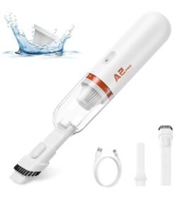 Baseus Handheld Vacuum Cleaner, Cordless Rechargeable Car Vacuum with Ultra Low Noise and Type-C Fast Charging in 3 Hours, Mini Handheld Vacuum, Small Dust Remover for Dog/Cat Hair, Keyboard, Car (White)