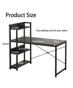 FAMAPY 4-layer Bookshelf Storage Study Desk Reversible Storage Layer  Office Table for home office, Computer desk for workstation