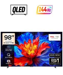 TCL 98 Inch Smart TV 4K QLED Colorful Quantum Crystal HDR 10+ Gaming Google TV, 144Hz Native Refresh Rate, ONKYO 2.1 Hi-Fi, Dolby Atmos, DTS Virtual X, MEMC, Game Master (2025 Model) - 98P8K Black