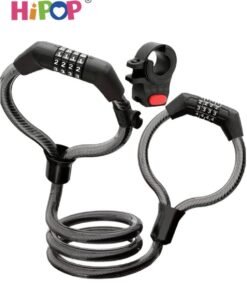 HIPOP Electric Scooter Padlock, Electric Scooter Lock 105 cm, 4 Digit Combination Padlock, Bicycle Lock, Double Head Cable Lock, Electric Scooter Accessories Anti-Theft