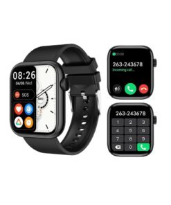 Sport Smart Watch, 1.85"" Smartwatch Fitness Tracker for Android iOS Phones with Blood Pressure Heart Rate Tracking, Answer/Make Call, Sport Modes Sleep Monitor Step Counter for Women Men, Black