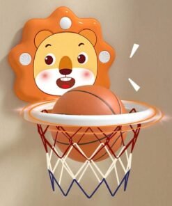 Kids Basketball Hoop Set - Cartoon Animal Wall-Mounted Sports Toy for Indoor and Outdoor Play - Adjustable Height for Active Fun - Ideal for Encouraging Physical Activity and Skill Development for Children Aged 3+