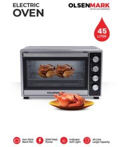Olsenmark 45 L Electric Convection Oven with Rotisserie – Multi-Function, Stainless Steel, Adjustable Temperature, Accessories Included 45 L 2000 W OMO2266G Black