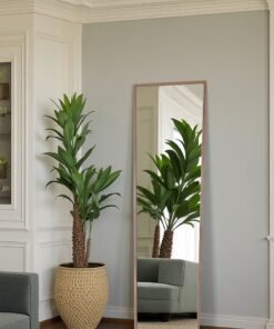 Noon East Full Length Mirror 150x40cm with Stand - Perfect for Bedroom & Living Room - Brown