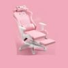 Huitich Pink Cartoon Gaming Chair with Footrest Ergonomic Comfort for Study & Gaming