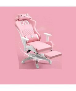 Huitich Pink Cartoon Gaming Chair with Footrest Ergonomic Comfort for Study & Gaming
