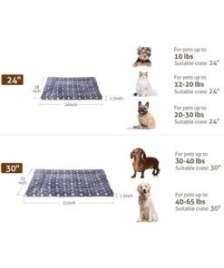 TRASSLE Dog Bed Crate Pad Ultra Soft Pet Bed with Cute Star Print Washable Crate Mat for Large Medium Small Dogs Reversible Fleece Dog Crate Kennel Mat Cat Bed Liner