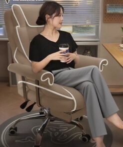 ROCKCAMEL Ergonomic Gaming Chair/Computer Chair/Office Chair With Retractable Footrest, Steel Silent Caster Base, High Back Super PU Leather Boss Chair with Head&Lumbar Support Suitable for Home or Office