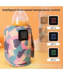 GIFT USB Milk Warmer Bag,New Fast Bottle Warmer for Travel, Portable Car Bottle Warmer for Travel, on The Go Bottle Warmer with USB Cables, Gentle Warmth Maintain Perfect Temperature (Pink)