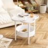 DubaiGallery Modern Round Side Table, Sofa End Table, Minimalist Design Coffee Table for Living Room, Bedroom, Balcony, and Office