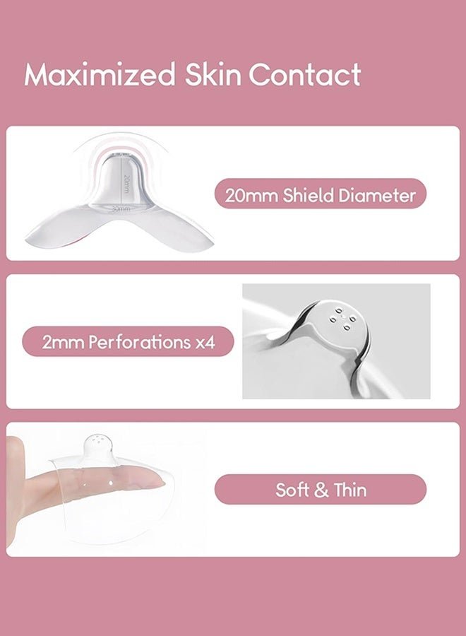 Sweet Life Nipple Shields Breastfeeding 20MM, Nipple Shell Guards for Nursing Newborn Baby, BPA Free Reusable Soft Silicone for Breastfeeding with Latch Difficulties or Flat or Inverted Nipples (2 Count)