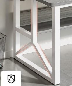 keke Multifunctional Computer Table And Office Desk With 2 Layer Book Shelf - Image 4