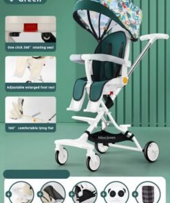 MiniJones Multi-Functional Baby Stroller 360 ° Rotate Simple Folding GREEN