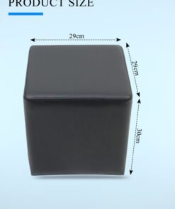 Meishida Foot Rest Ottoman Leather Stool Waterproof Rest Seat Chair for Living Room, Salon, Spa & Barbershop Equipment - Black (29D x 29W x 30H cm)