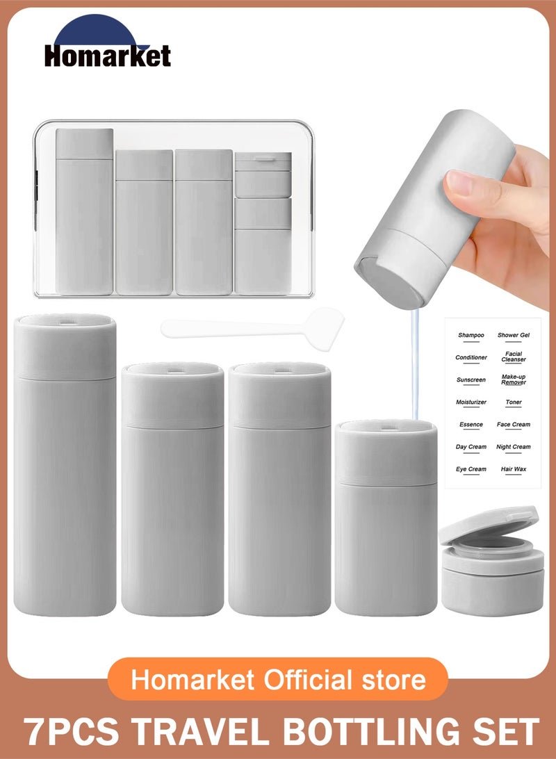 HomarKet Travel Bottles for Toiletries, 5 Pack Travel Size Containers, Leak Proof Refillable Travel Accessories for Shampoo Conditioner, Portable Travel Bottles with Clear Toiletry Bag (Grey)