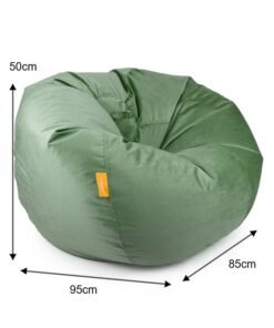 Jumbble Suede Bean Bag with Filling | Ultimate Indoor Lounging Chair for All Ages | Velvet Soft Fabric | Filled with Polystyrene Beads(Large, Army Green)50 X 85 X95cm - Image 3