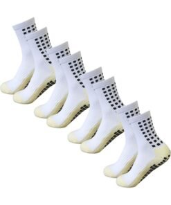Lesha 4 Pairs Grip Soccer Socks Anti Slip Non Slip Men's Athletic Socks for Football Basketball Sports