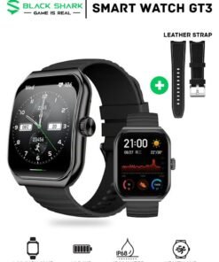 BLACK SHARK GT3 Smartwatch 1.96 AMOLED Display, 100+ Sports Modes, Up to 10-Day Battery, Bluetooth Calling With ENC & IP68 Water Resistant (Dual Strap) - Black