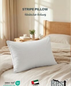 Rest Extra Smooth Stripe Pillow Standard Size 40x60cm /15''x 24'' Light Weight White Back Sleeper Hotel Quality Pillow