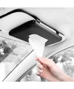 HERIOS Leather Premium Napkin & Tissue Holder, For Backseat And Car Visor, Cartbox02B, Black