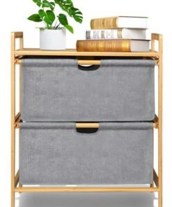 NKX 2 Tier Portable Children Cloth Storage Cabinet wardrobe