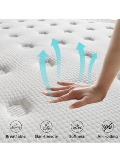 Harmony Home 10-Inch Euro Top Bonnell Spring Mattress – 200x90 cm | Comfortable, Durable, Motion Isolation, Firm Support & Breathable Fabric