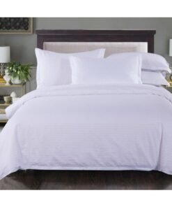 Thickened Stripesd Hotel Bedding Pure White Satin Quilt Cover Farmhouse B&B Hotel Single Quilt Cover-Color:Twill Thickened 200x230cm Quilt Cover