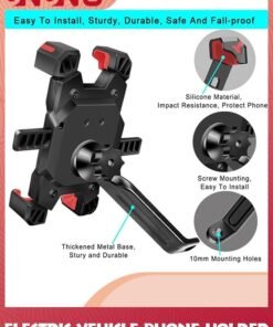 UNUNS Motorcycle Phone Holder,Motorbike Rear View Mirror Phone Mount,Adjustable Bike Phone Mount Holder For 4.5-6.8 inch Cell Phone,Quick Install,Universal Moped Scooter E-Bike Bicycle Phone Stand - Image 3