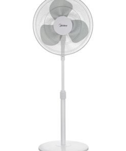 Midea Pedestal Stand Fan, 16 inch, Oscillation Directions, 3 Speed Levels & Adjustable Height, 3 Leaf Blade with 7.5 Hours Timer, 40 Watts, Best for Home & Office 40 W MFS-160M0BPW White