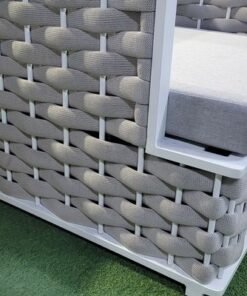 Luxury Woven Rope Outdoor Sofa Set – Premium Garden Lounge with Marble-Top Table