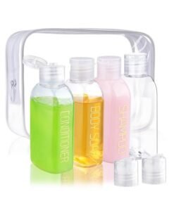 Cosywell Leakproof Squeeze Bottles Travel Kit - 4Pc 3.4 Oz Tsa Approved For Shampoo, Conditioner And Toiletries