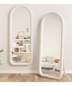 Y&D Floor Mirror Arched Full Length Mirror Floor Mirror Freestanding Arched Wall Mirror Large Floor Length Mirror 160 * 50 cm Full Body Mirror Wall Mounted Mirror for Bedroom Living Room White