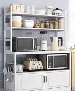 KLNAMAEAAN Multipurpose Storage Cabinet Corner Kitchen Sideboard White 100 * 40 * 158cm Wood White