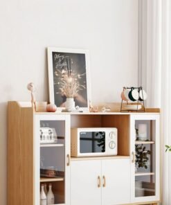 Sharpdo Large Capacity Kitchen Cabinet Independent Multi-Functional Sideboard Suitable for Coffee Corner & Kitchen Organization Storage Cabinet For Kitchen Storage Cabinet With Drawers 120*40*94CM