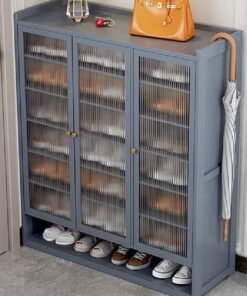 NKX 8 Tiers Multifunctional Entryway Shoe Cabinet with 3 Doors