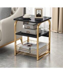 NKX Modern 3 tier Minimalist Side Table with Storage
