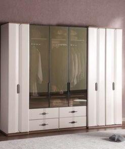 Pan Home BESSIE 6 DOOR WARDROBE - WHITE