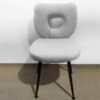 NKX Modern Plush Fabric Chair with Curved Backrest and Metal Legs