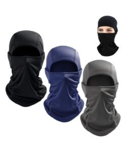3Pcs Balaclava Face Mask, Adjustable Windproof Dustproof UV Protection Face Cover for Men Women Skiing Snowboarding Cycling Hiking, Black, Navy Blue, Grey